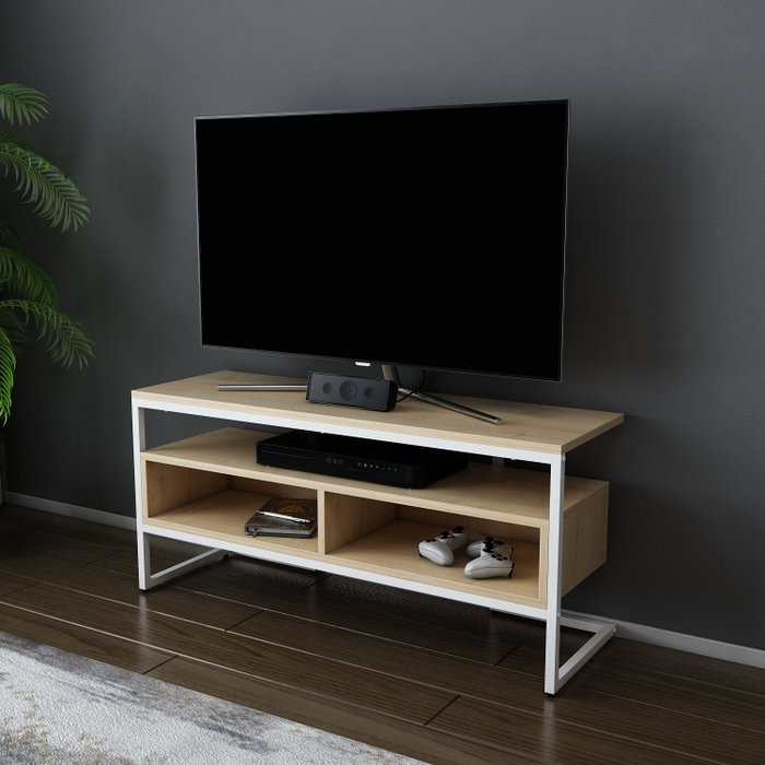 Hanah Home Merrion Soporte de TV Blanco y Roble